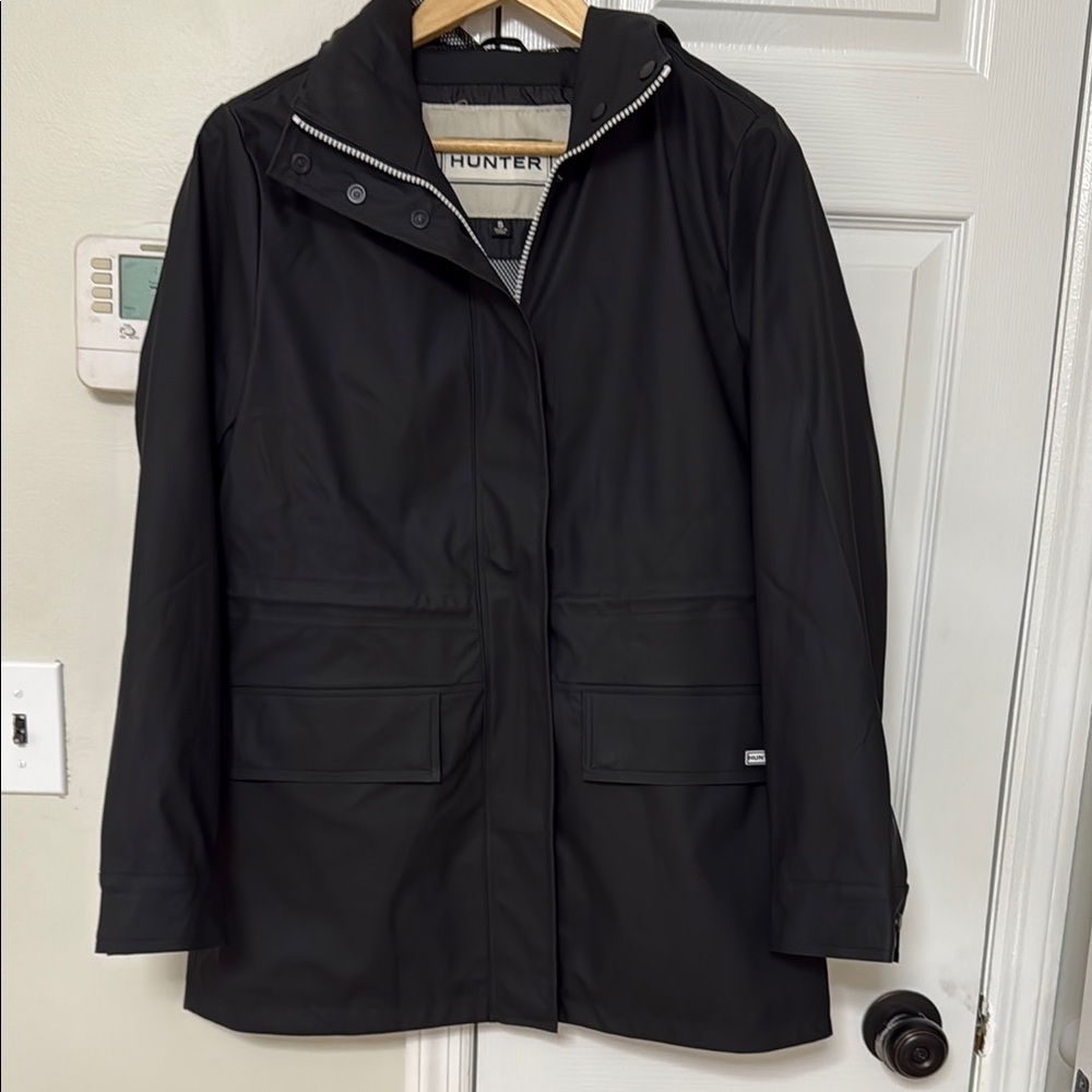 Hunter Black Utility Jacket with Stand-Up Collar